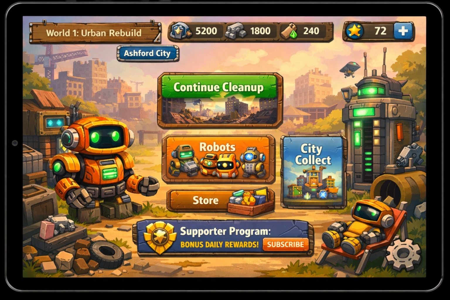 Robot Reclaim gameplay mockup